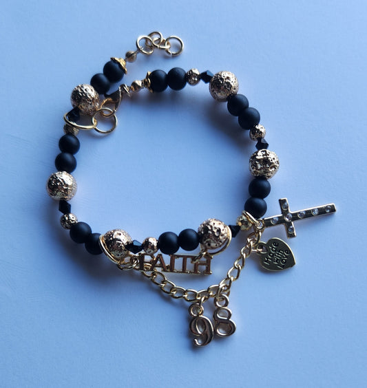 Custom Birth Year Beaded Charm Bracelet